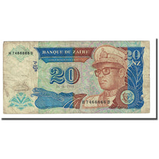 Billet, Zaïre, 20 Nouveaux Zaïres, 1993-06-24, KM:56, TB