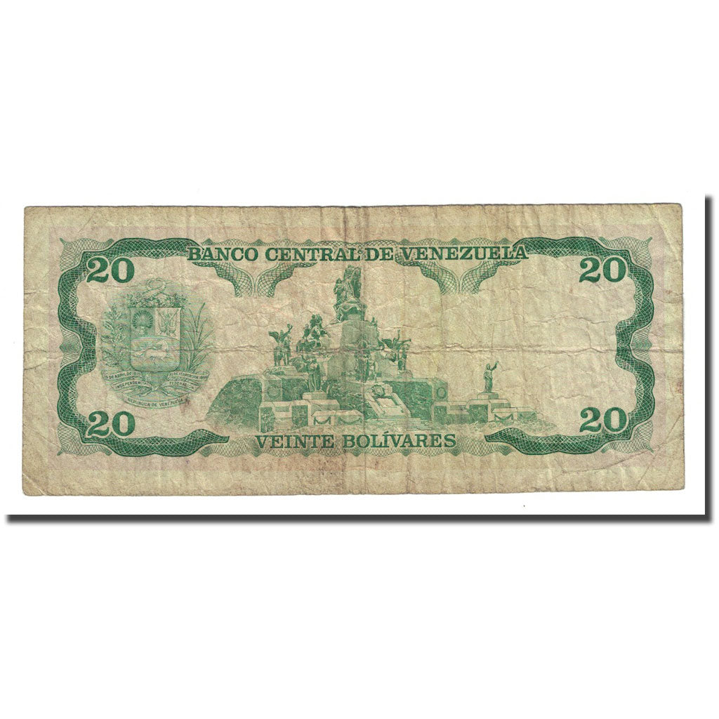 Banknote, Venezuela, 20 Bolivares, 1995-06-05, KM:63e, VF(20-25)