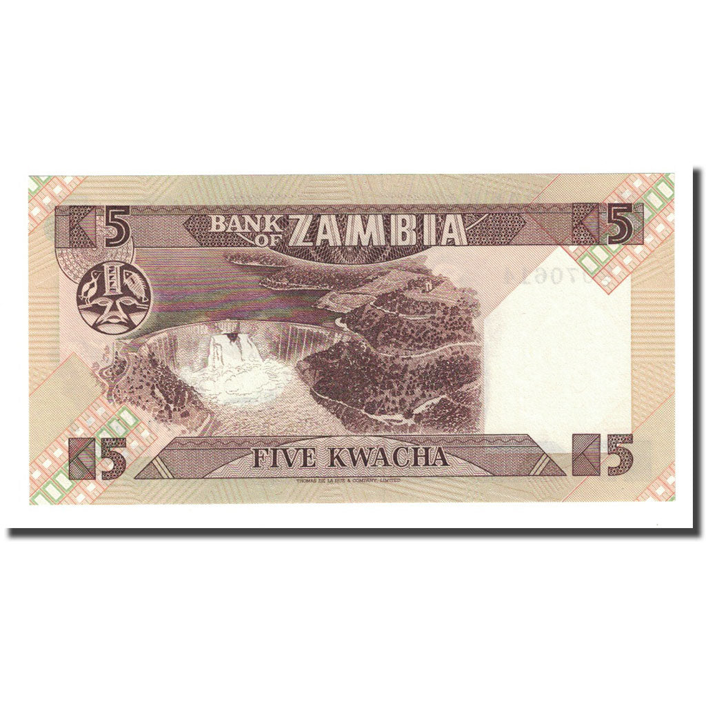 Billet, Zambie, 5 Kwacha, Undated (1986), KM:25d, NEUF