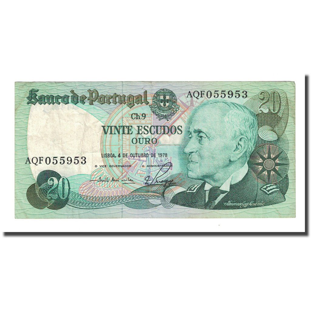Nota, Portugal, 20 Escudos, 1978-10-04, KM:176b, EF(40-45)