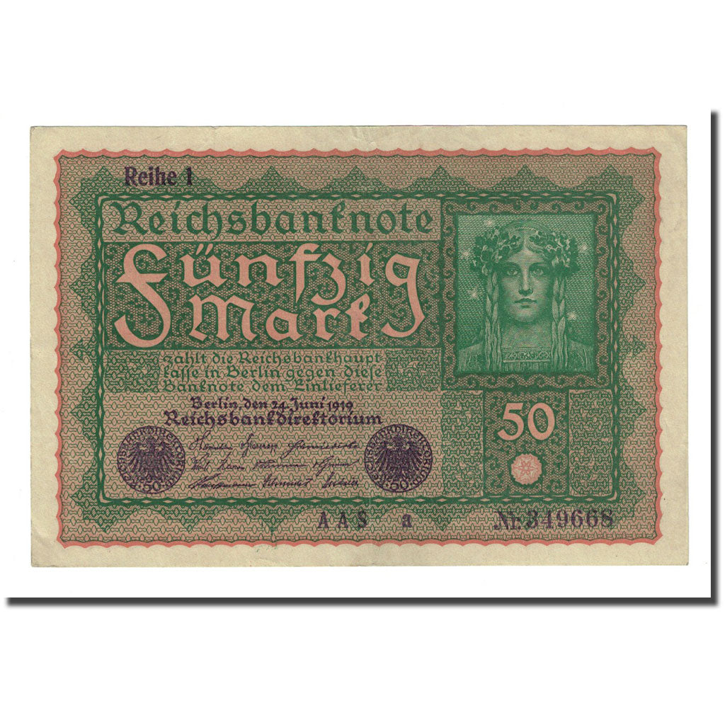 Billete, 50 Mark, Alemania, 1919-06-24, KM:66, SC