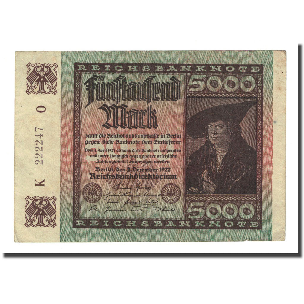 Banknote, Germany, 5000 Mark, 1922-12-02, KM:81a, EF(40-45)