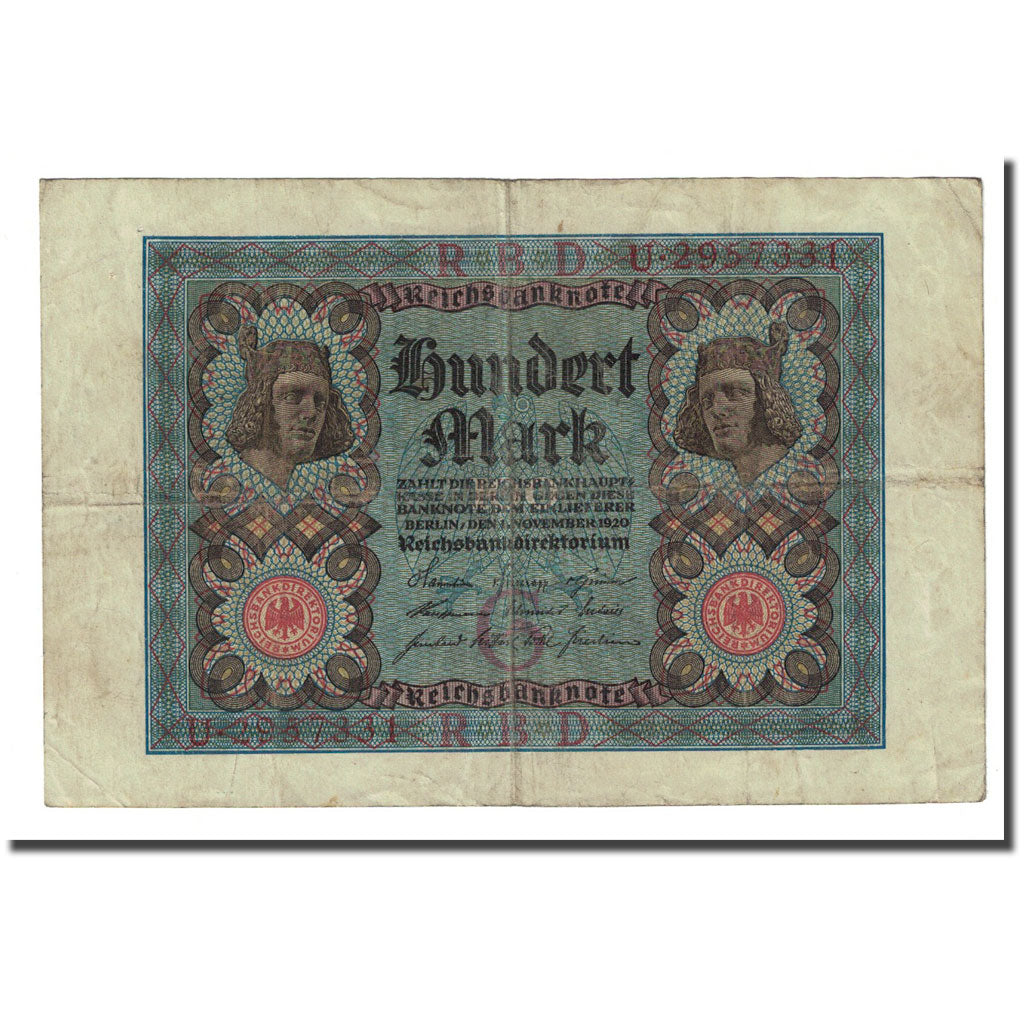Geldschein, Deutschland, 100 Mark, 1920-11-01, KM:69a, S
