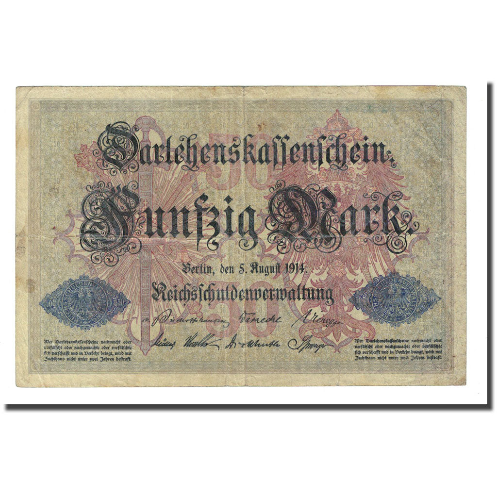 Biljet, Duitsland, 50 Mark, 1914-08-05, KM:49a, TB