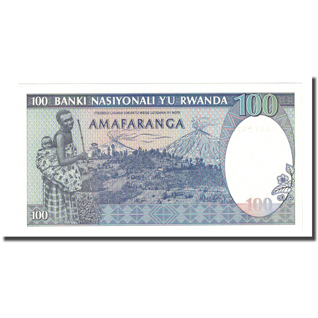 Nota, Ruanda, 100 Francs, 1989-04-24, KM:19, UNC(65-70)