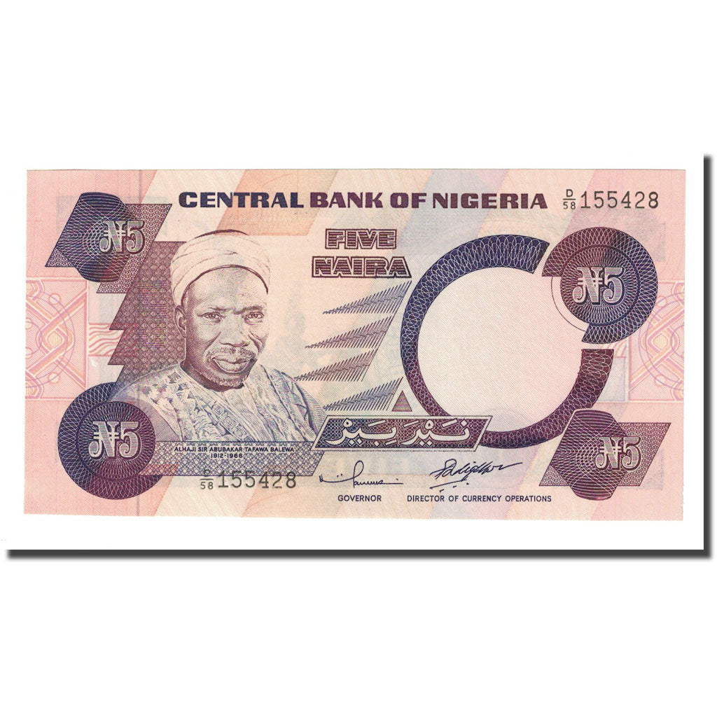 Banknote, Nigeria, 5 Naira, Undated (1991), KM:24f, UNC(65-70)