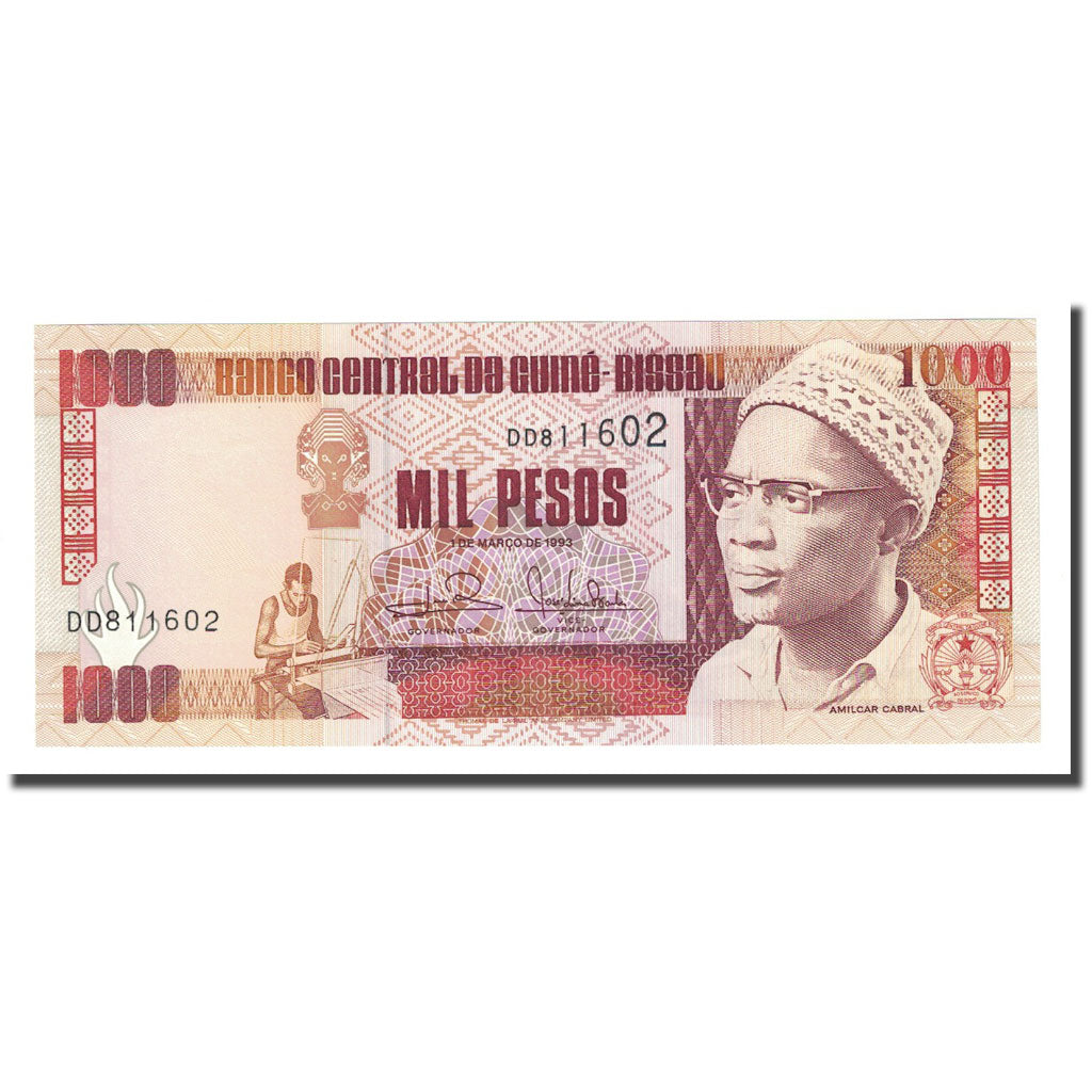 Biljet, Guinee-Bissau, 1000 Pesos, 1993-03-01, KM:13b, NIEUW