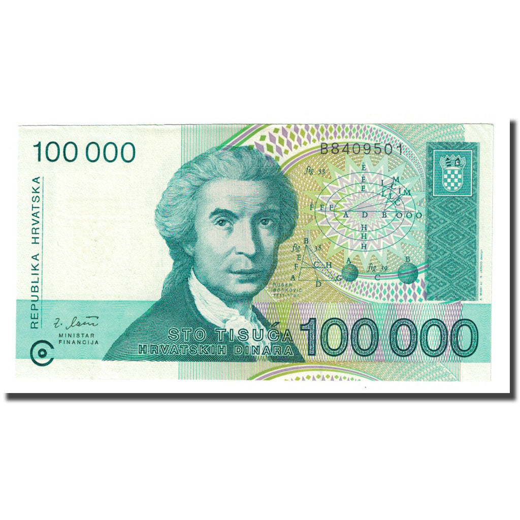 Geldschein, Kroatien, 100,000 Dinara, 1993-05-30, KM:27A, UNZ