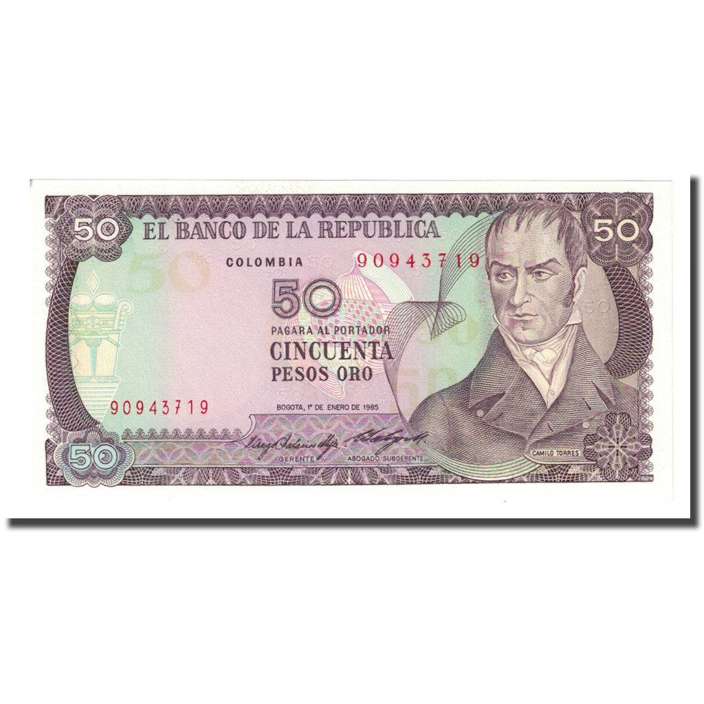 Banknote, Colombia, 50 Pesos Oro, 1985-01-01, KM:425a, UNC(65-70)
