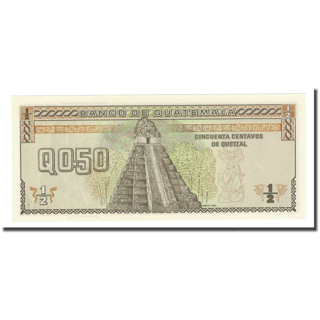 Billet, Guatemala, 1/2 Quetzal, 1989-01-04, KM:72a, NEUF