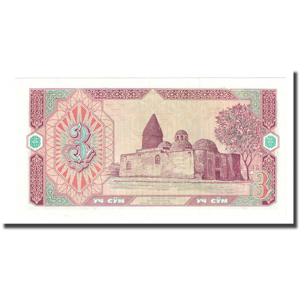 Billete, 3 Sum, 1994, Uzbekistán, KM:74, UNC
