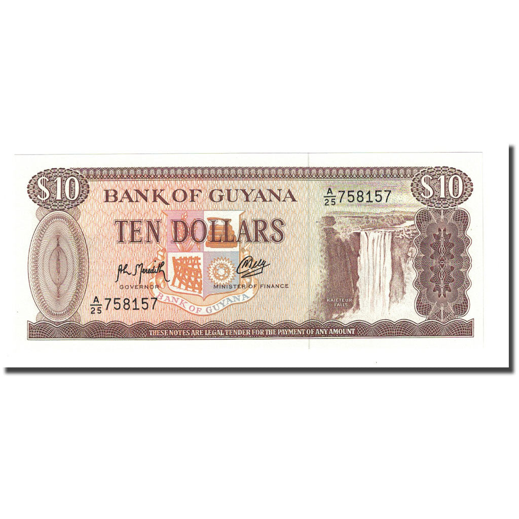 Banknote, Guyana, 10 Dollars, Undated (1992), KM:23f, UNC(65-70)