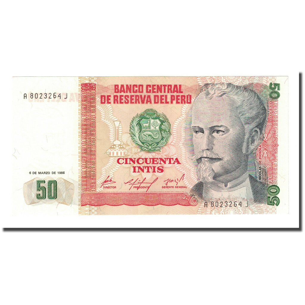 Banconote, Perù, 50 Intis, 1986-03-06, KM:131a, FDS