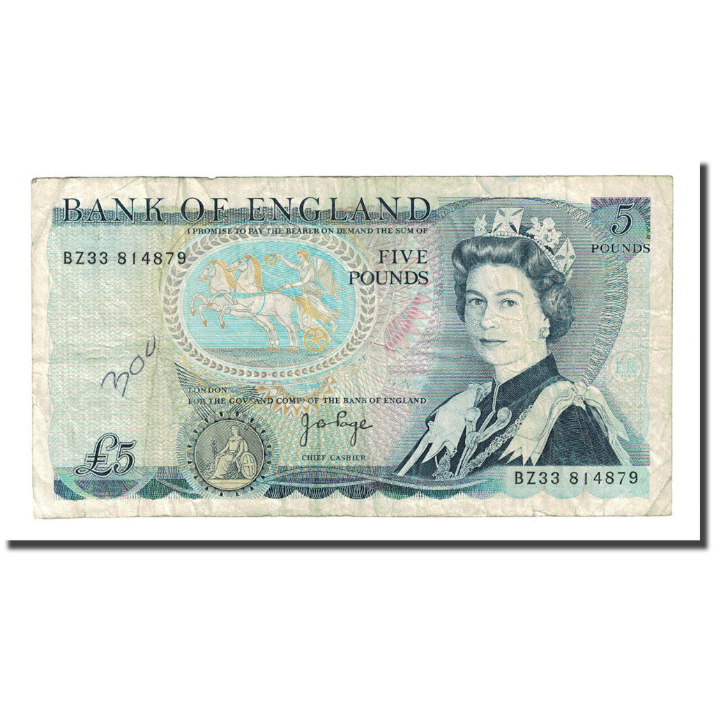 Billet, Grande-Bretagne, 5 Pounds, Undated (1971-91), KM:378a, TB