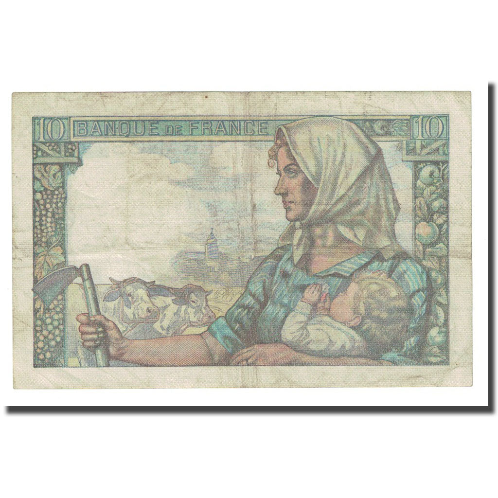 França, 10 Francs, Mineur, 1943-09-09, EF(40-45), Fayette:8.9, KM:99d