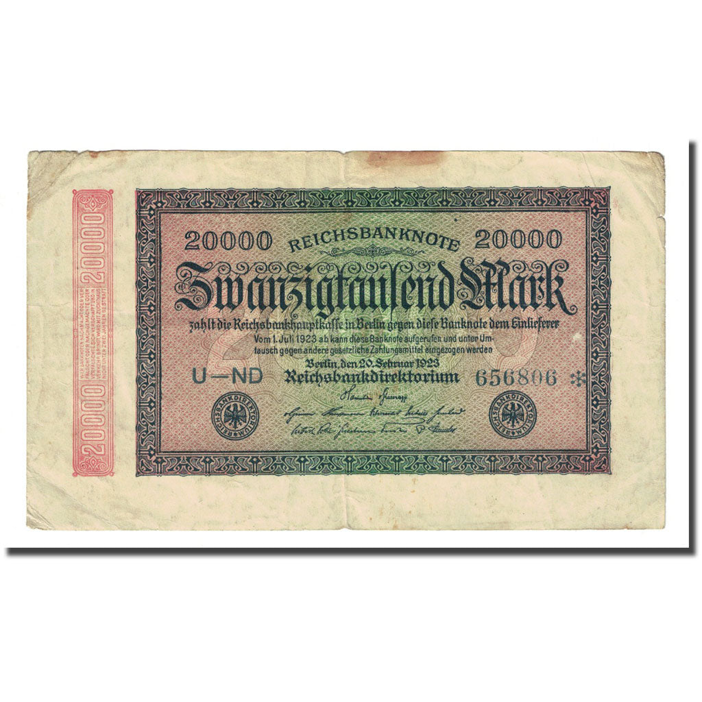 Banknote, Germany, 20,000 Mark, 1923-02-20, KM:85a, VF(20-25)