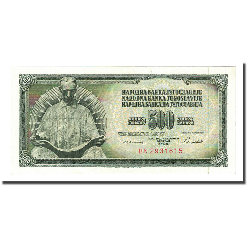 Banknote, Yugoslavia, 500 Dinara, 1986-05-16, KM:91c, UNC(65-70)