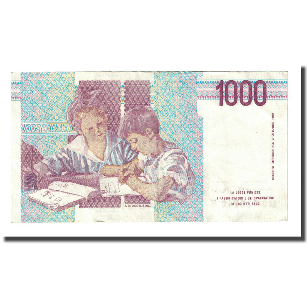 Banconote, Italia, 1000 Lire, D.1990, KM:114c, SPL-