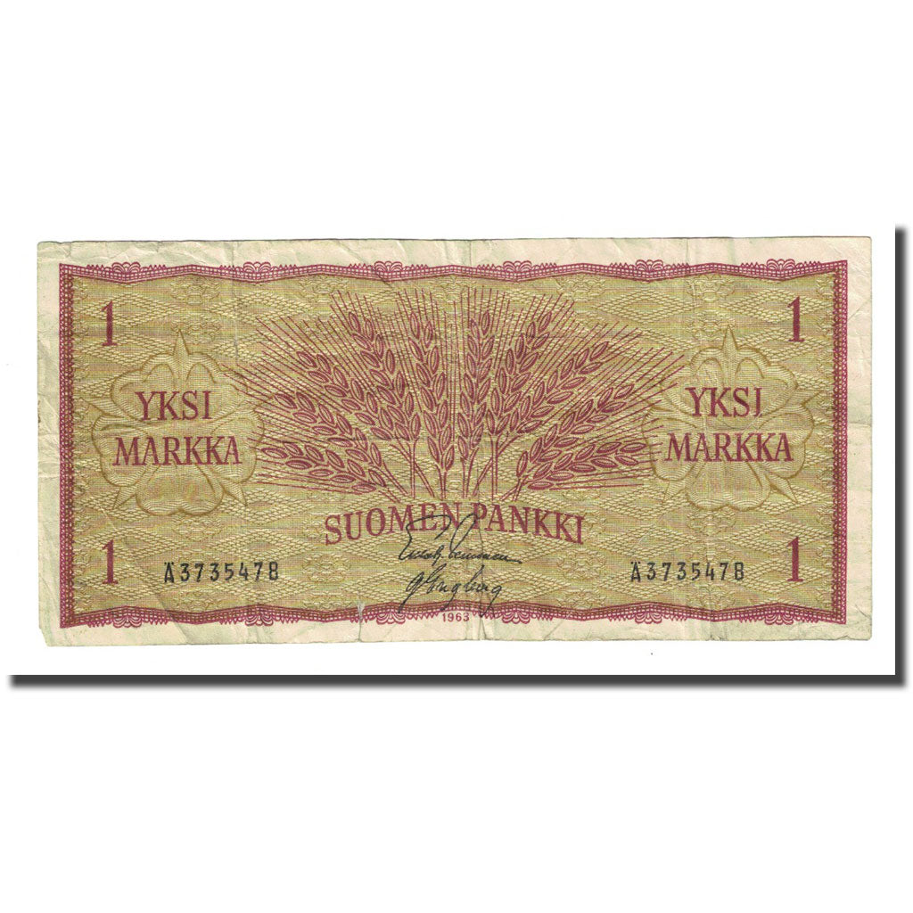 Billete, 1 Markka, 1963, Finlandia, KM:98a, BC
