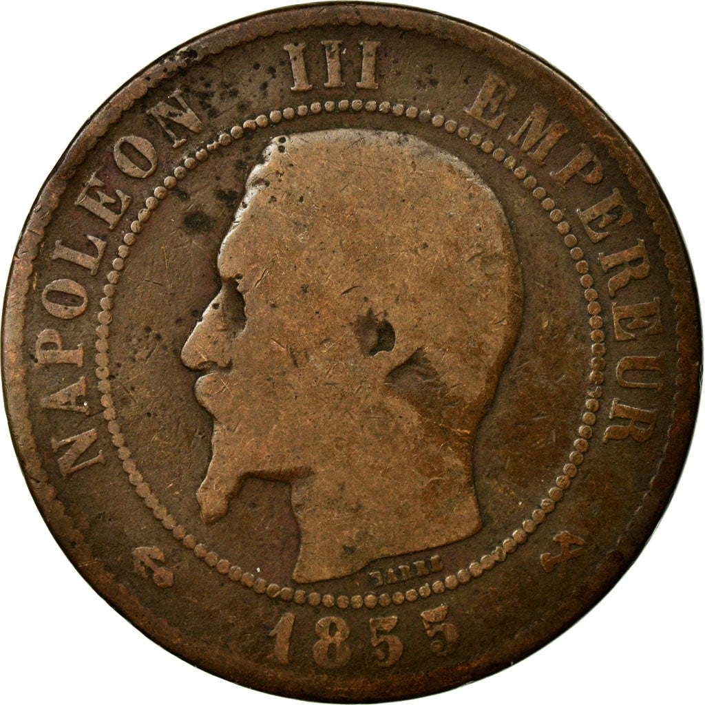 Coin, France, Napoleon III, Napoléon III, 10 Centimes, 1855, Rouen, F(12-15)