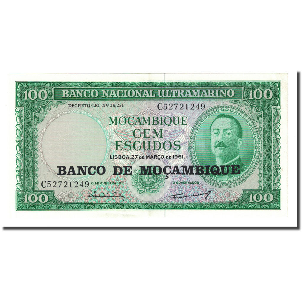 Banknote, Mozambique, 100 Escudos, 1961-03-27, KM:117a, AU(55-58)