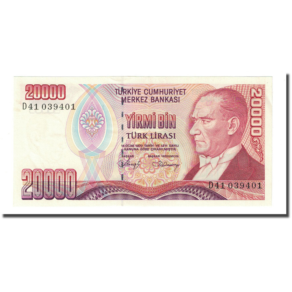 Banknote, Turkey, 20,000 Lira, L.1970, KM:201, UNC(65-70)
