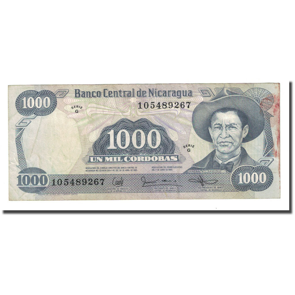 Banknote, Nicaragua, 1000 Cordobas, D.1987, KM:145a, EF(40-45)