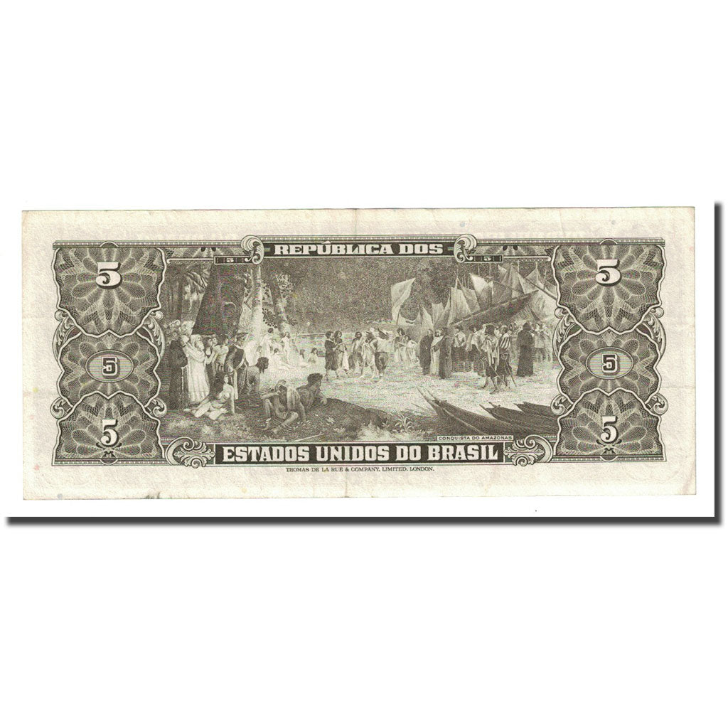 Banknote, Brazil, 5 Cruzeiros, Undated (1964), KM:176d, UNC(65-70)