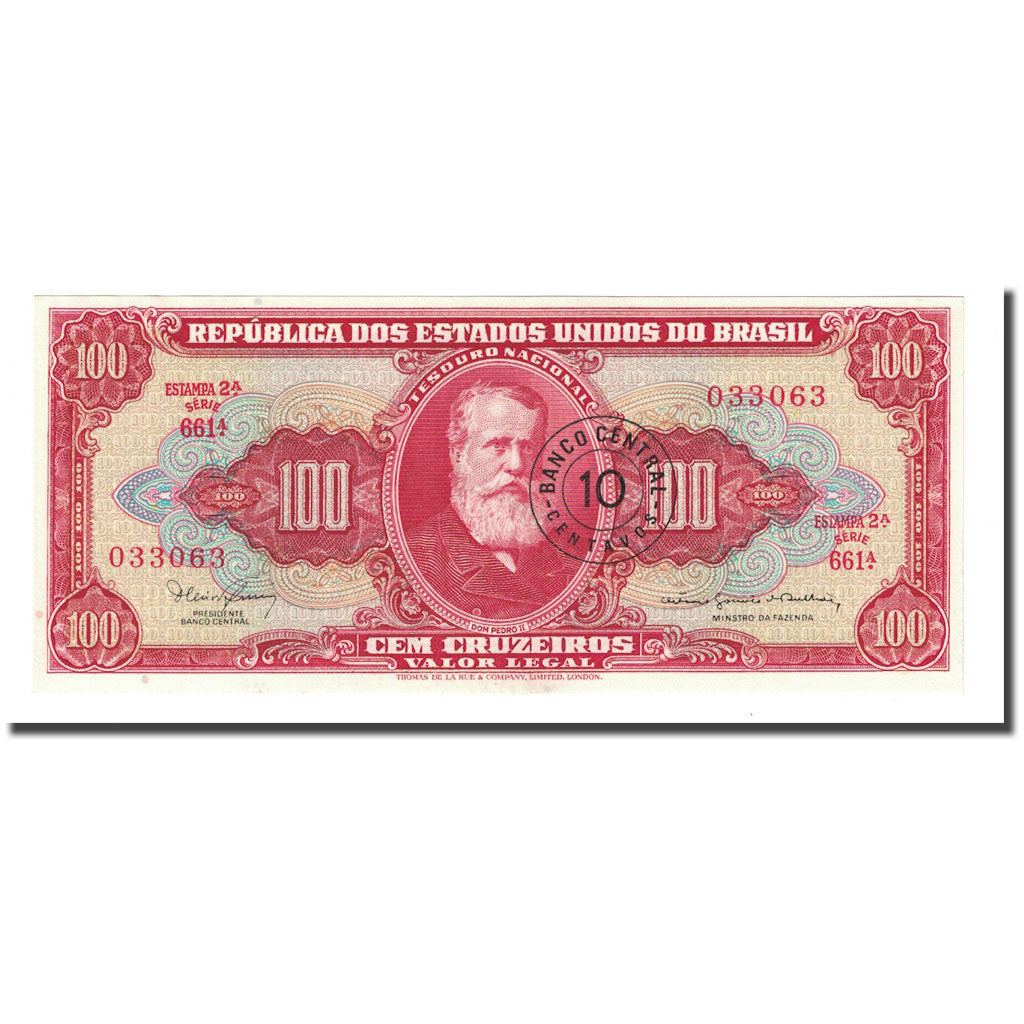 Banknote, Brazil, 10 Centavos on 100 Cruzeiros, Undated (1966-1967), KM:185a