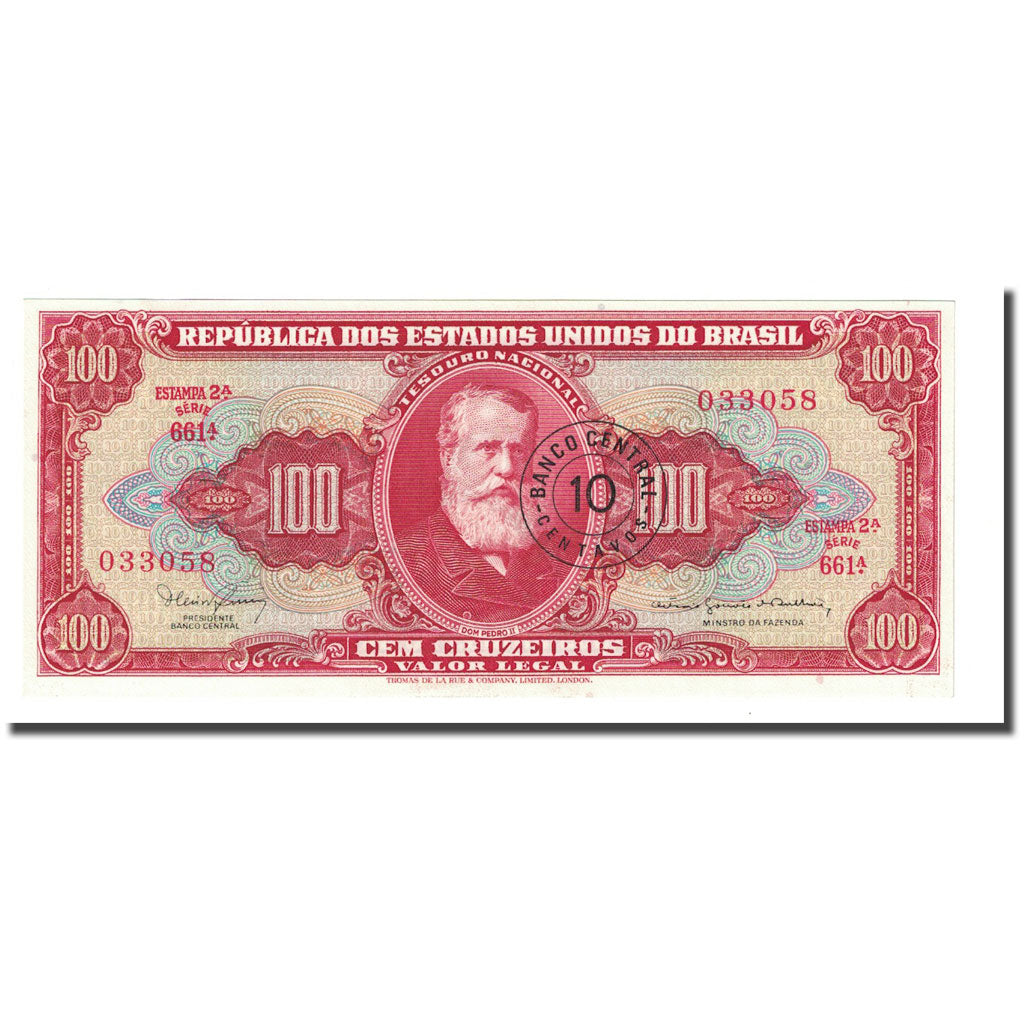 Banknote, Brazil, 10 Centavos on 100 Cruzeiros, Undated (1966-1967), KM:185a