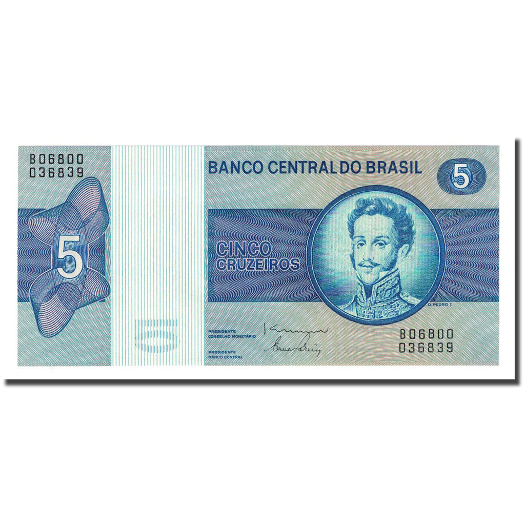 Banknote, Brazil, 5 Cruzeiros, Undated (1979), KM:192d, UNC(65-70)