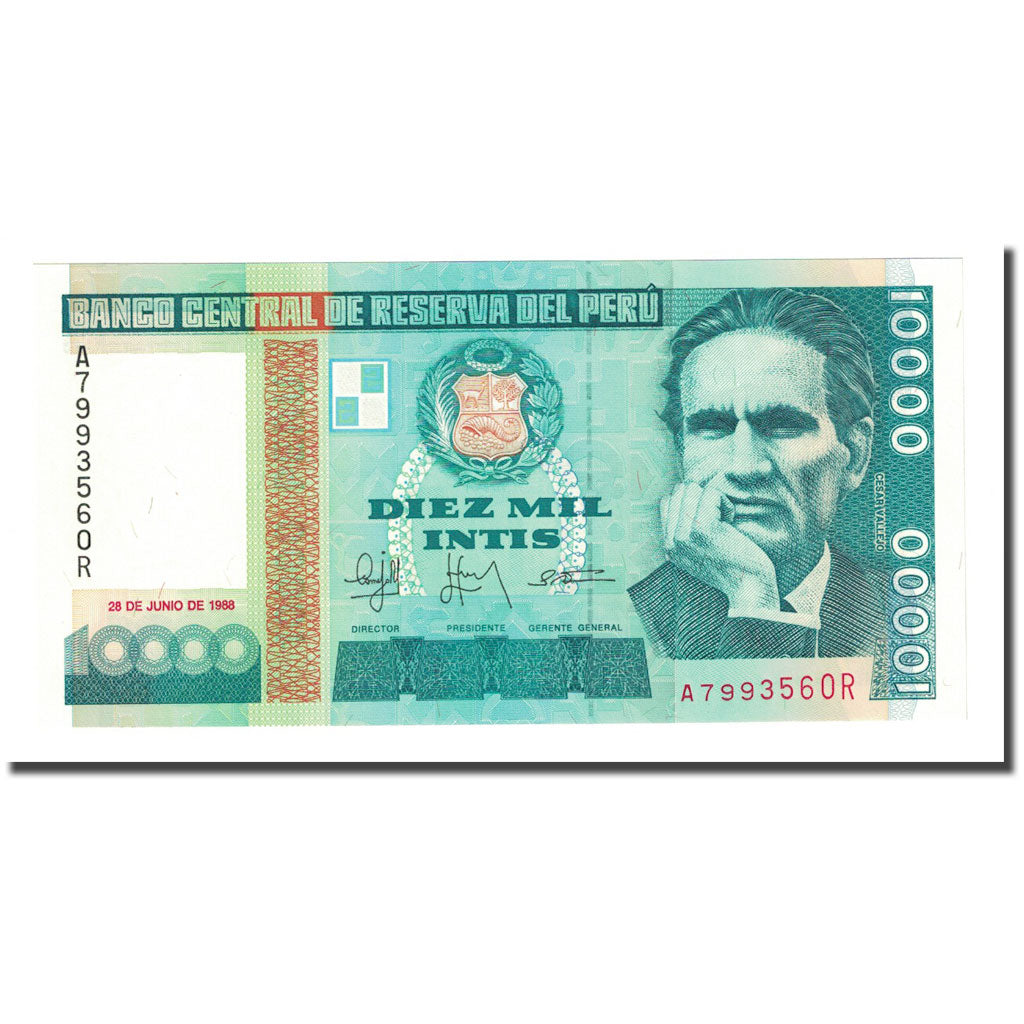 Billete, 10,000 Intis, Perú, 1988-06-28, KM:141, UNC