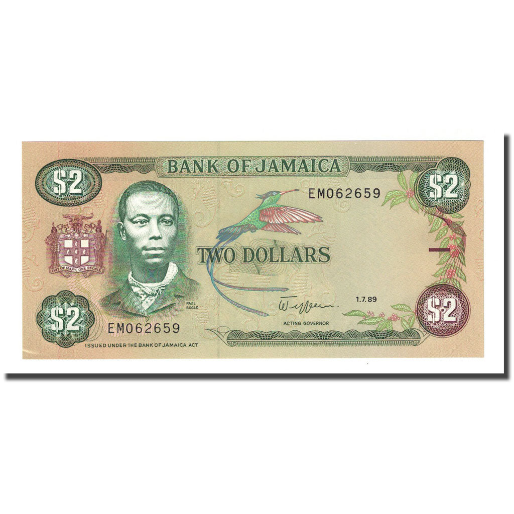 Nota, Jamaica, 2 Dollars, 1989-07-01, KM:69c, UNC(65-70)