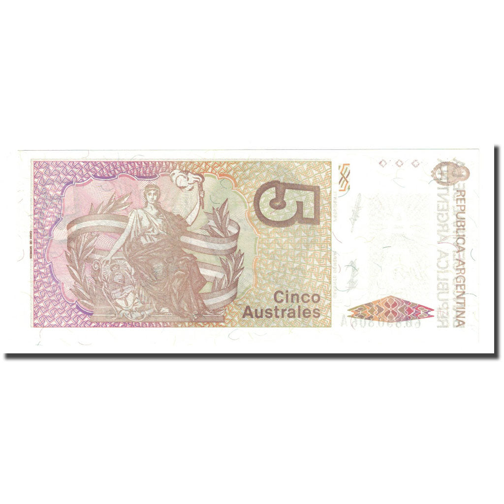 Banknote, Argentina, 5 Australes, Undated (1985-91), KM:324a, UNC(65-70)