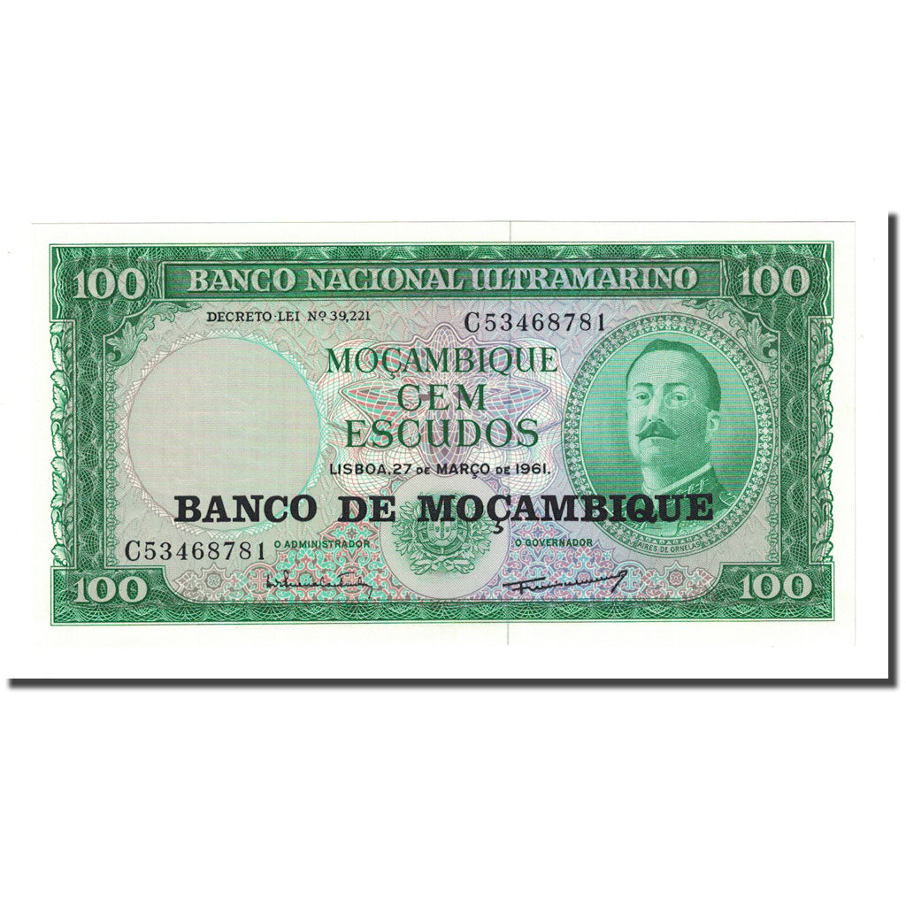 Geldschein, Mosambik, 100 Escudos, Undated (1976), KM:117a, UNZ