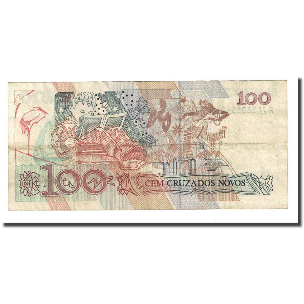 Banknote, Brazil, 100 Cruzados Novos, Undated (1989), KM:220b, VF(20-25)