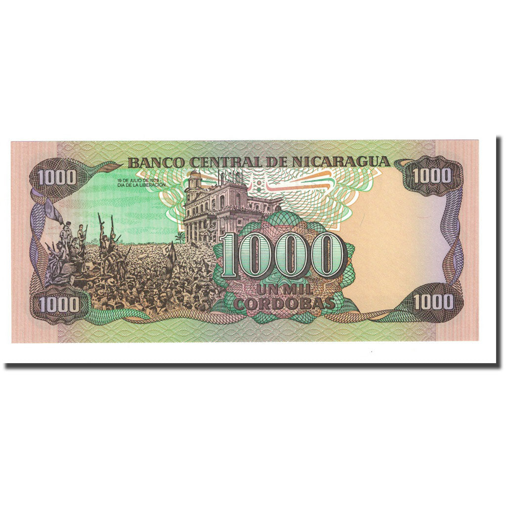 Nota, Nicarágua, 1000 Cordobas, 1985, KM:156b, UNC(65-70)