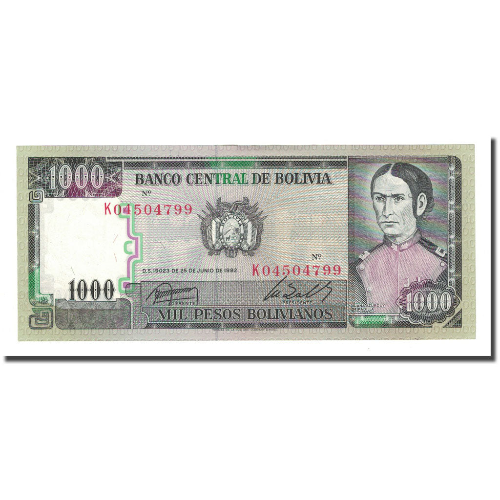 Billet, Bolivie, 1000 Pesos Bolivianos, D. 1982-06-25, KM:167a, NEUF