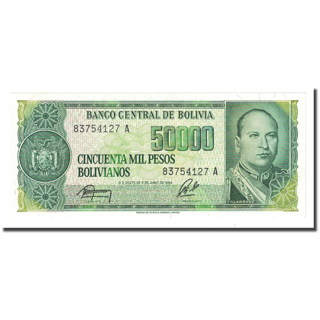 Billet, Bolivie, 50,000 Pesos Bolivianos, D.1984, 1984-06-05, KM:170a, NEUF