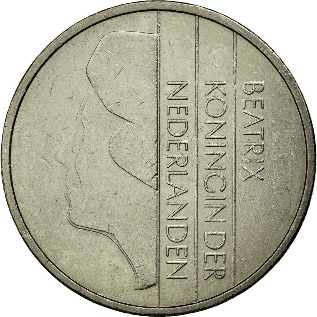 Coin, Netherlands, Beatrix, Gulden, 1987, EF(40-45), Nickel, KM:205