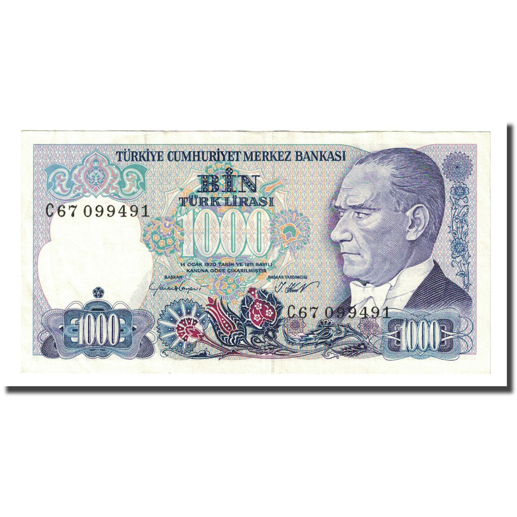 Banknote, Turkey, 1000 Lira, L.1970, KM:196, EF(40-45)