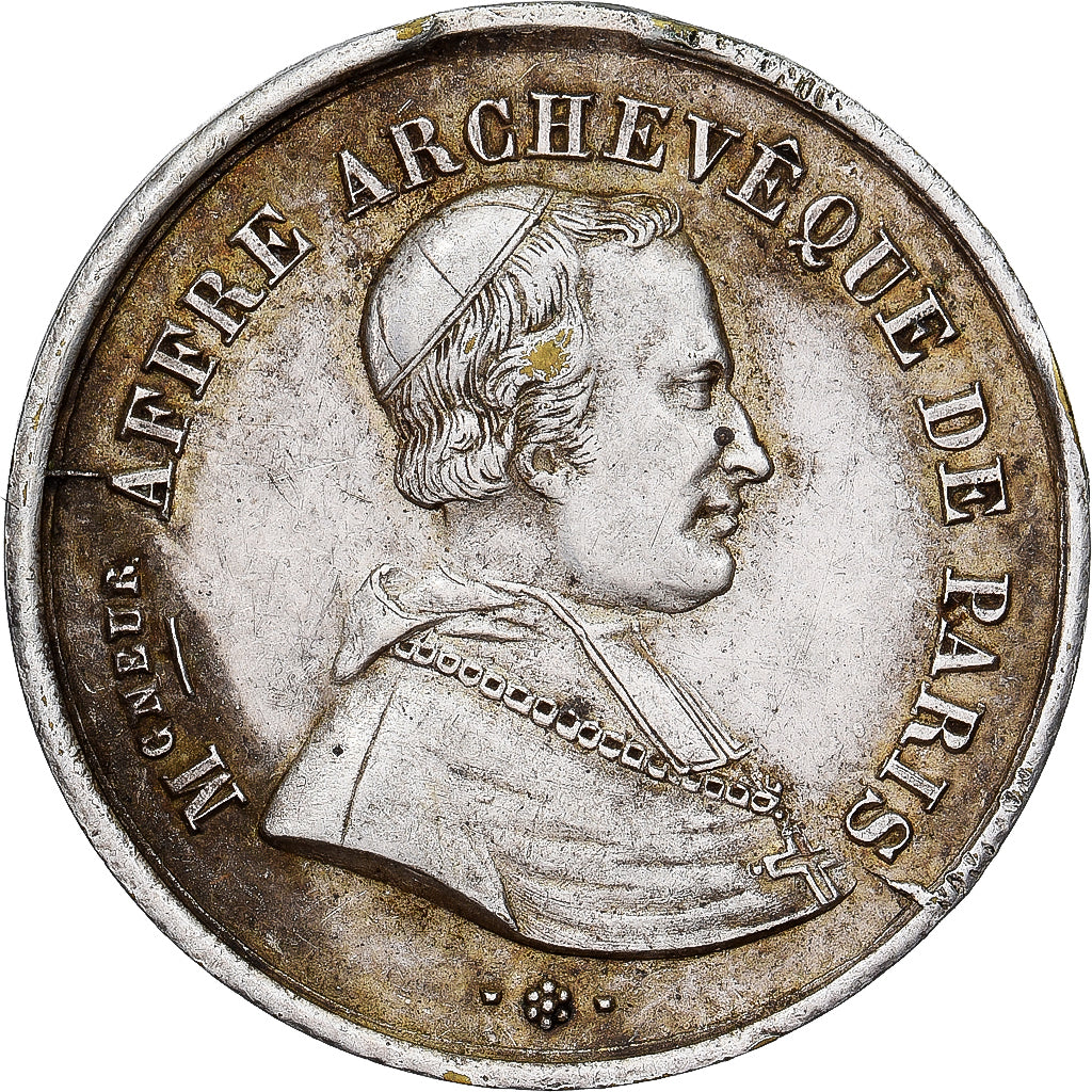 France, Medal, Mort de Monseigneur Affre, Archevêque de Paris, 1848, EF(40-45)