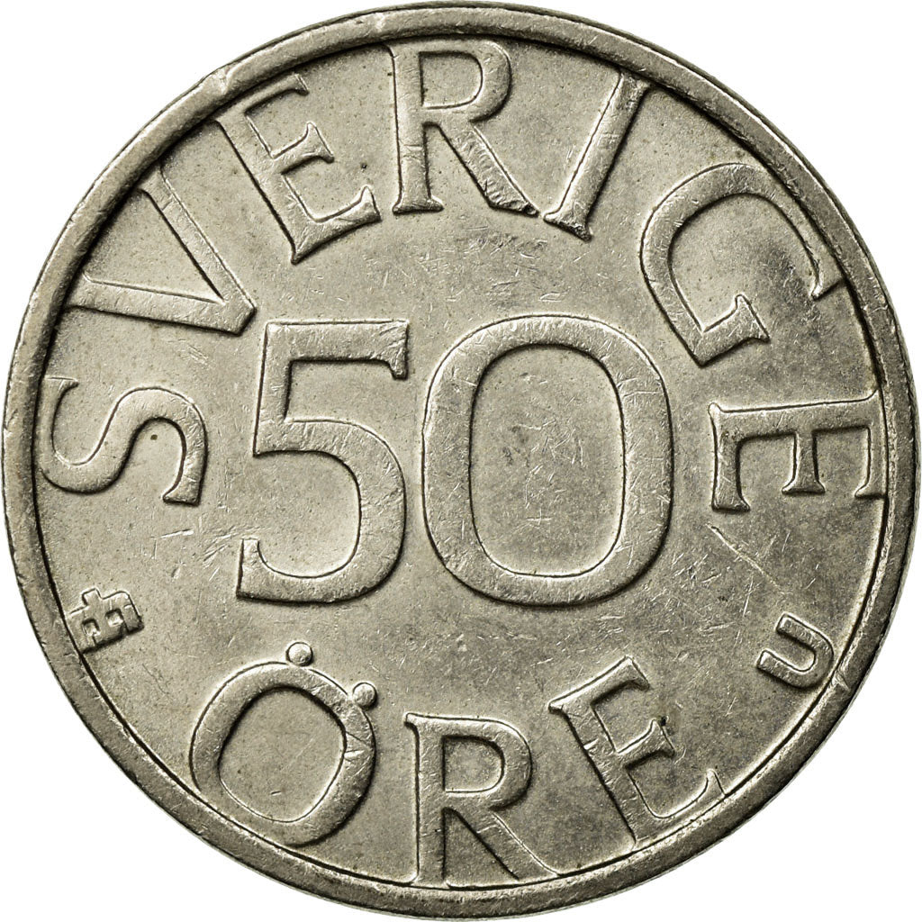 Coin, Sweden, Carl XVI Gustaf, 50 Öre, 1980, AU(50-53), Copper-nickel, KM:855