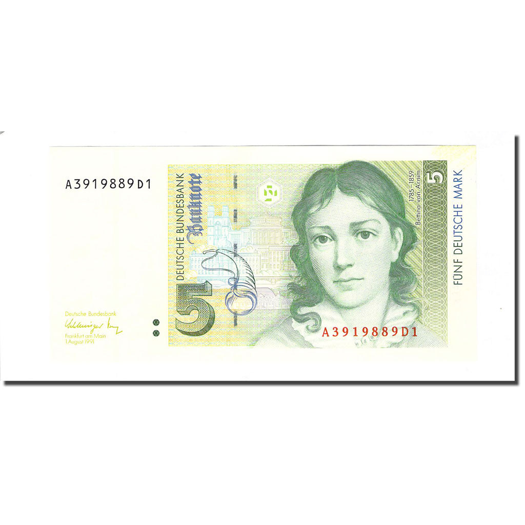 Banknote, GERMANY - FEDERAL REPUBLIC, 5 Deutsche Mark, 1991-08-01, KM:37