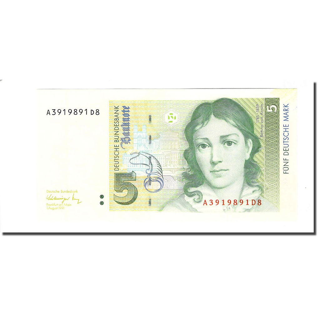 Banknote, GERMANY - FEDERAL REPUBLIC, 5 Deutsche Mark, 1991-08-01, KM:37