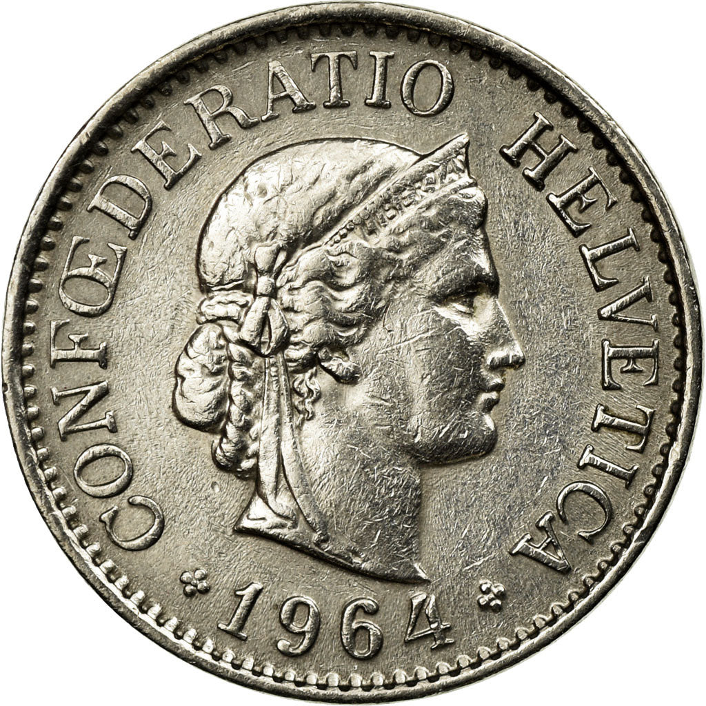 Coin, Switzerland, 10 Rappen, 1964, Bern, EF(40-45), Copper-nickel, KM:27