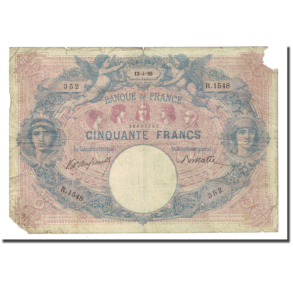 Frankrijk, 50 Francs, Bleu et Rose, 1899-04-12, B, Fayette:14.11, KM:64b