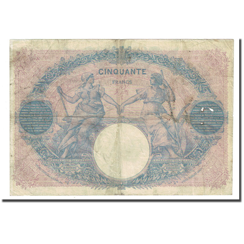Francia, 50 Francs, Bleu et Rose, 1900-01-29, B+, Fayette:14.12, KM:64b
