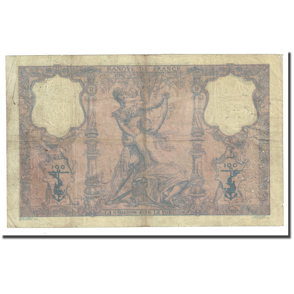 France, 100 Francs, Bleu et Rose, 1894-06-02, VF(20-25), Fayette:21.7, KM:65b