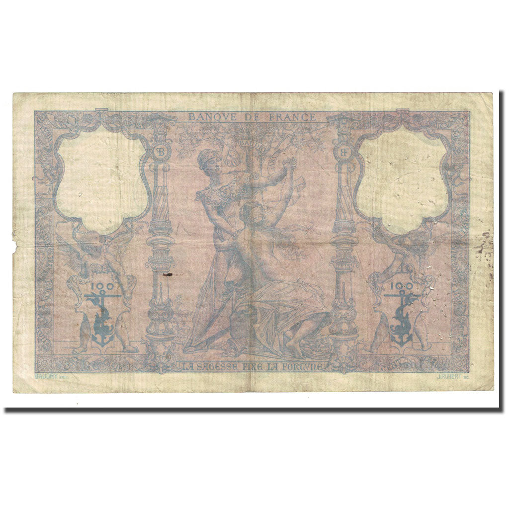 França, 100 Francs, Bleu et Rose, 1895-03-06, VF(20-25), Fayette:21.8, KM:65b